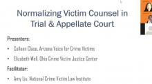 Normalizing Victim Counsel title card