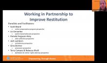 Working in Partnership to Improve Restitution_Title Card
