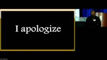 Title slide with image of speaker