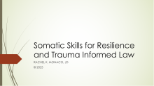 Somatic Skills for Resilience and Trauma Informed Law