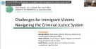 Training Title Slide: Challenges for Immigrant Victims Navigating the Criminal Justice System